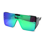 80s Retro Robotic Mirror Lens Oversize Shield Sunglasses