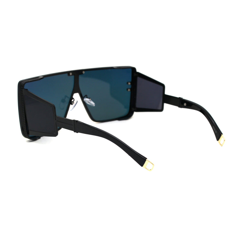 80s Retro Robotic Mirror Lens Oversize Shield Sunglasses