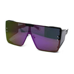 80s Retro Robotic Mirror Lens Oversize Shield Sunglasses