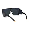 80s Retro Robotic Mirror Lens Oversize Shield Sunglasses