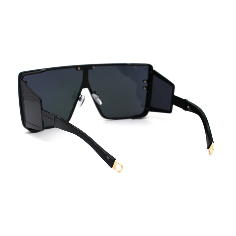 80s Retro Robotic Mirror Lens Oversize Shield Sunglasses