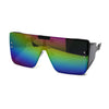 80s Retro Robotic Mirror Lens Oversize Shield Sunglasses