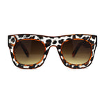 Womens Leopard Print Thick Plastic Horn Rim Diva Sunglasses