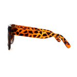 Womens Leopard Print Thick Plastic Horn Rim Diva Sunglasses