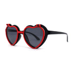 Girls Kids Size Pop Color Flip Up Heart Shape Plastic Sunglasses