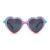 Girls Kids Size Pop Color Flip Up Heart Shape Plastic Sunglasses