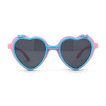 Girls Kids Size Pop Color Flip Up Heart Shape Plastic Sunglasses