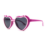 Girls Kids Size Pop Color Flip Up Heart Shape Plastic Sunglasses