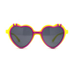 Girls Kids Size Pop Color Flip Up Heart Shape Plastic Sunglasses