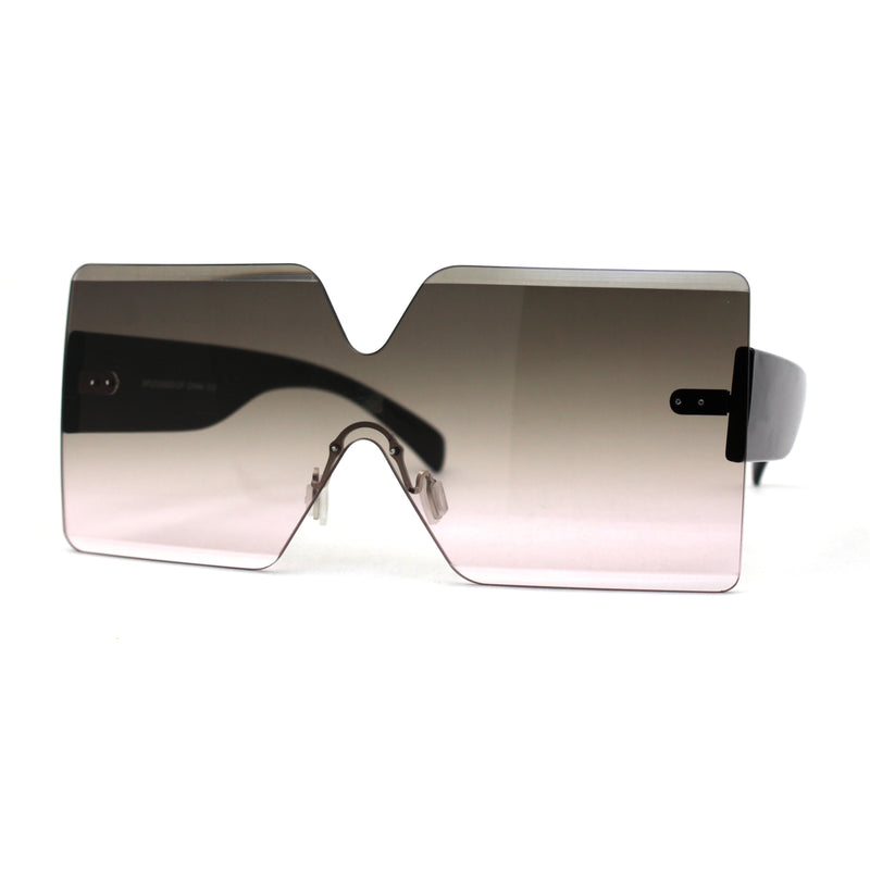 Womens Rimless Shield Rectangular Mod Butterfly Sunglasses