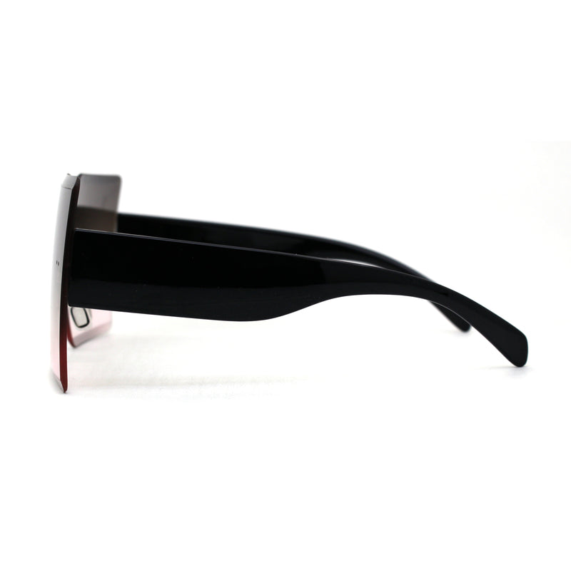 Womens Rimless Shield Rectangular Mod Butterfly Sunglasses