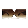 Womens Rimless Shield Rectangular Mod Butterfly Sunglasses