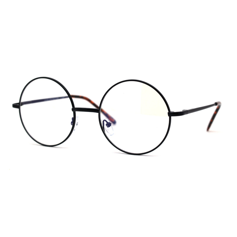 Classic Hippie Metal Rim Round Circle Lens Blue Light Flitering Computer Glasses