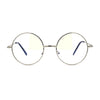 Classic Hippie Metal Rim Round Circle Lens Blue Light Flitering Computer Glasses