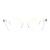 Rectangular Horn Rim Keyhole Plastic Blue Light Flitering Computer Glasses