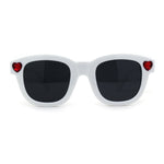 SA106 Heart Rhinestone Jewel Trim Thick Horn Rim Sunglasses