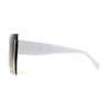 SA106 Womens Luxury Rimless Oversize Squared Shield Sunglasses