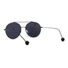 Womens Retro Round Double Bridge Metal Frame Boyfriend Style Sunglasses