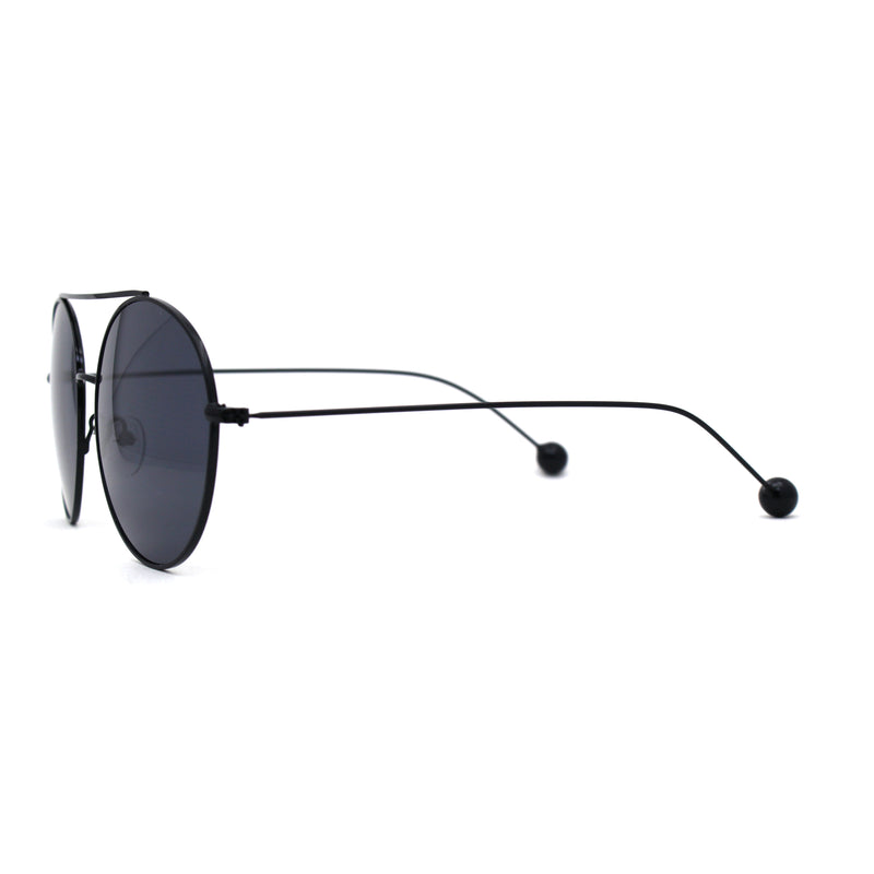 Womens Retro Round Double Bridge Metal Frame Boyfriend Style Sunglasses