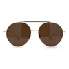 Womens Retro Round Double Bridge Metal Frame Boyfriend Style Sunglasses