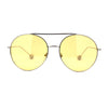 Womens Retro Round Double Bridge Metal Frame Boyfriend Style Sunglasses