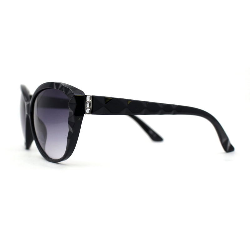 Womens Luxury Rhinestone Oversize Cat Eye Retro Plastic Sunglasses