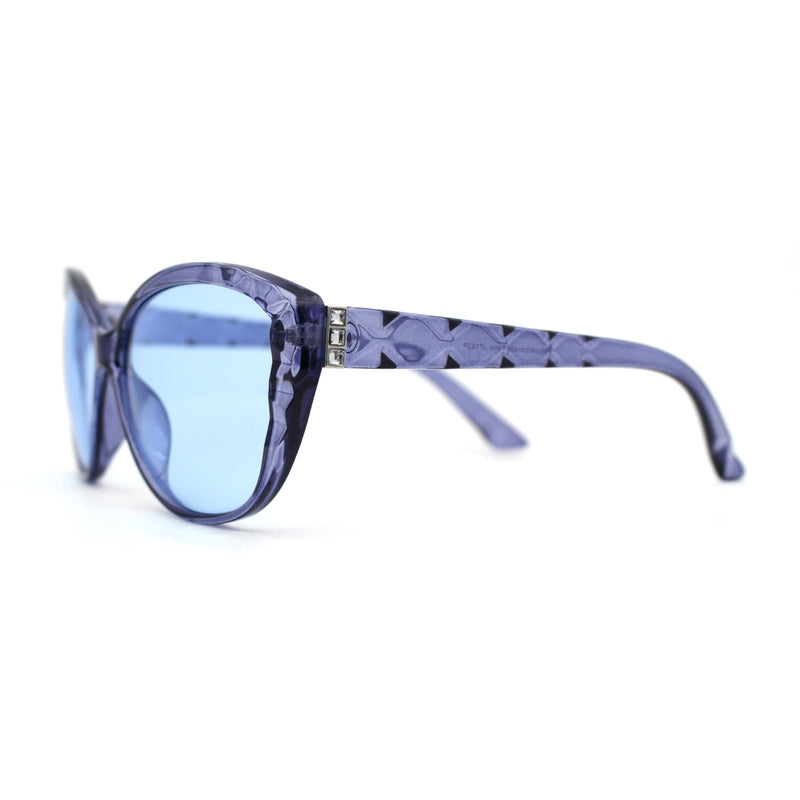 Womens Luxury Rhinestone Oversize Cat Eye Retro Plastic Sunglasses
