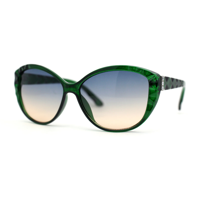Womens Luxury Rhinestone Oversize Cat Eye Retro Plastic Sunglasses