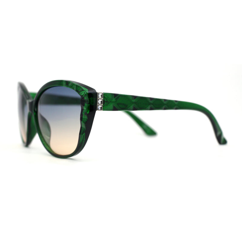 Womens Luxury Rhinestone Oversize Cat Eye Retro Plastic Sunglasses