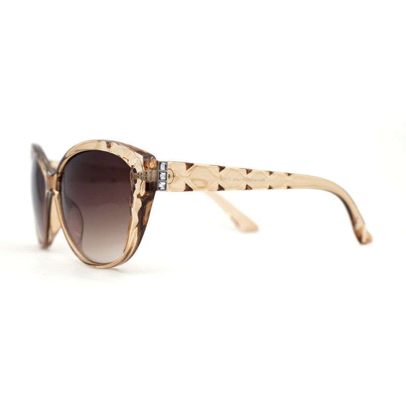 Womens Luxury Rhinestone Oversize Cat Eye Retro Plastic Sunglasses
