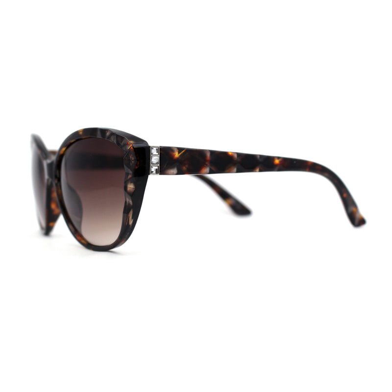 Womens Luxury Rhinestone Oversize Cat Eye Retro Plastic Sunglasses