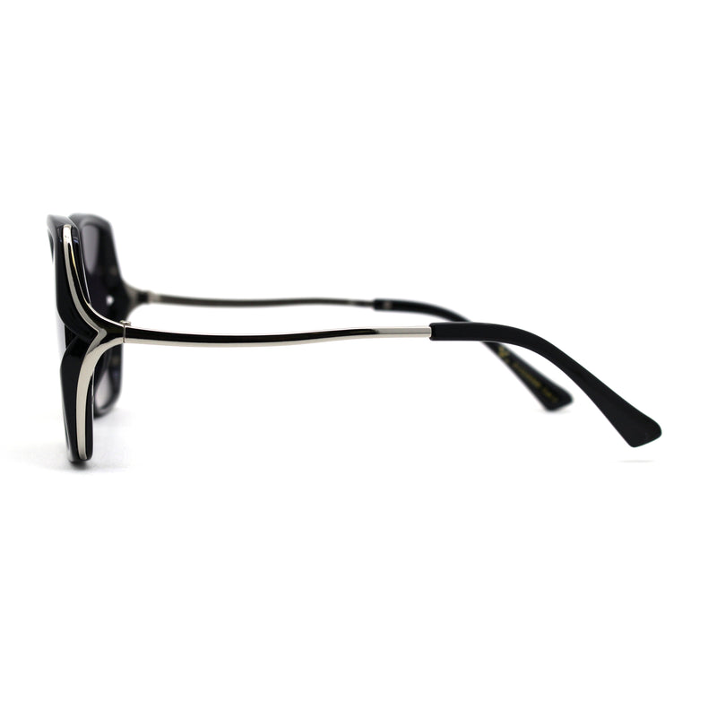 Womens Oversize Butterfly Metal Swan Curved Temple Chic Sunglasses
