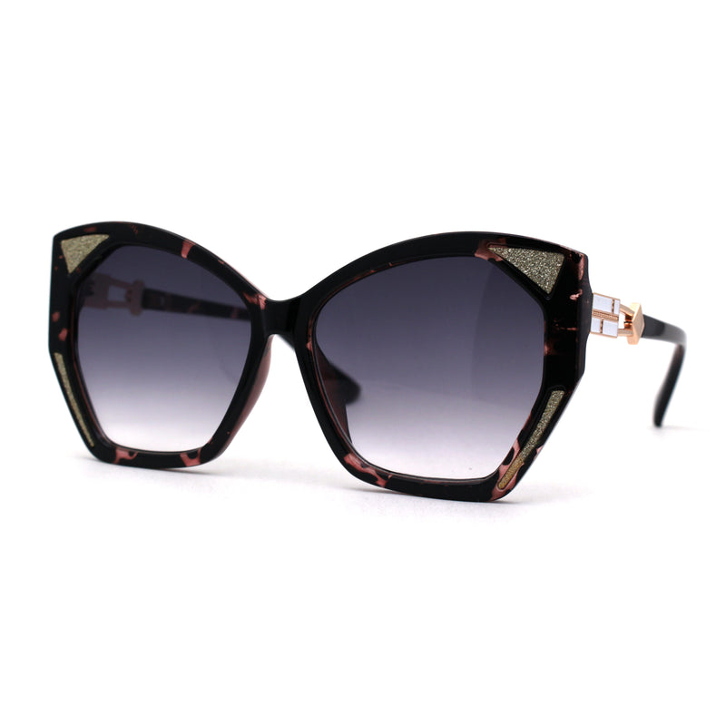 SA106 Womens Geometric Glitter Butterfly Chic Sunglasses