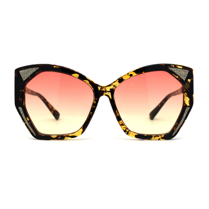 SA106 Womens Geometric Glitter Butterfly Chic Sunglasses