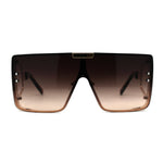 Luxury Maximalist Hip Hop Mono Flat Lens Shield Sunglasses