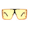Luxury Maximalist Hip Hop Mono Flat Lens Shield Sunglasses