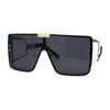 Luxury Maximalist Hip Hop Mono Flat Lens Shield Sunglasses