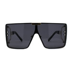 Luxury Maximalist Hip Hop Mono Flat Lens Shield Sunglasses