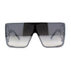 Luxury Maximalist Hip Hop Mono Flat Lens Shield Sunglasses