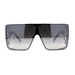 Luxury Maximalist Hip Hop Mono Flat Lens Shield Sunglasses