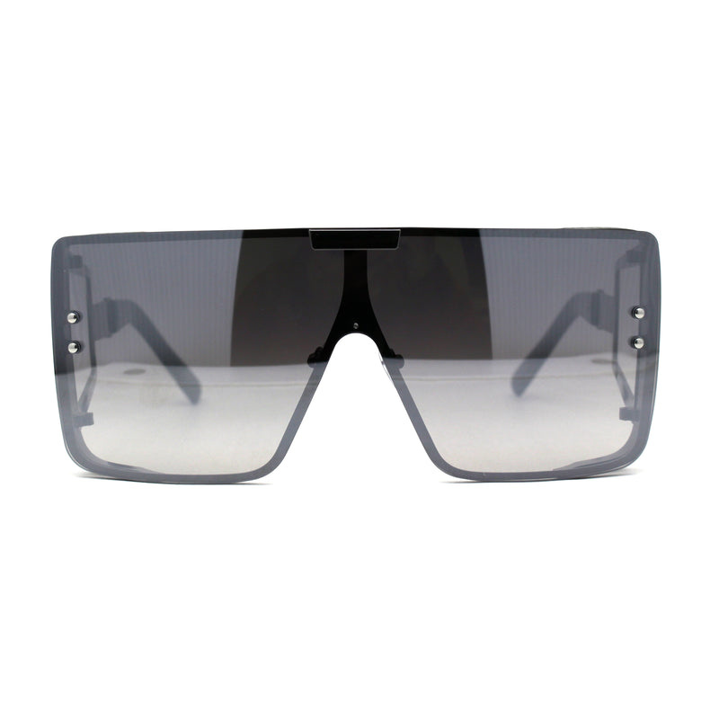 Luxury Maximalist Hip Hop Mono Flat Lens Shield Sunglasses