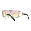 Luxury Maximalist Hip Hop Mono Flat Lens Shield Sunglasses