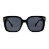 Womens Large Rectangular Retro Horn Rim Plastic Chic Sunglasses