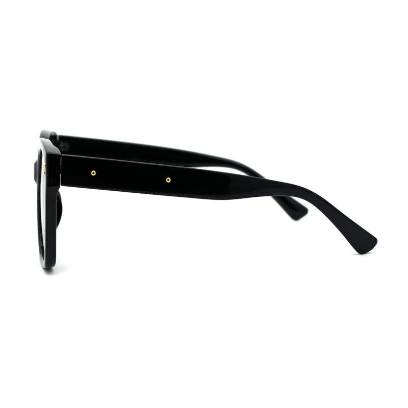 Womens Large Rectangular Retro Horn Rim Plastic Chic Sunglasses