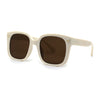 Womens Large Rectangular Retro Horn Rim Plastic Chic Sunglasses