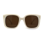 Womens Large Rectangular Retro Horn Rim Plastic Chic Sunglasses