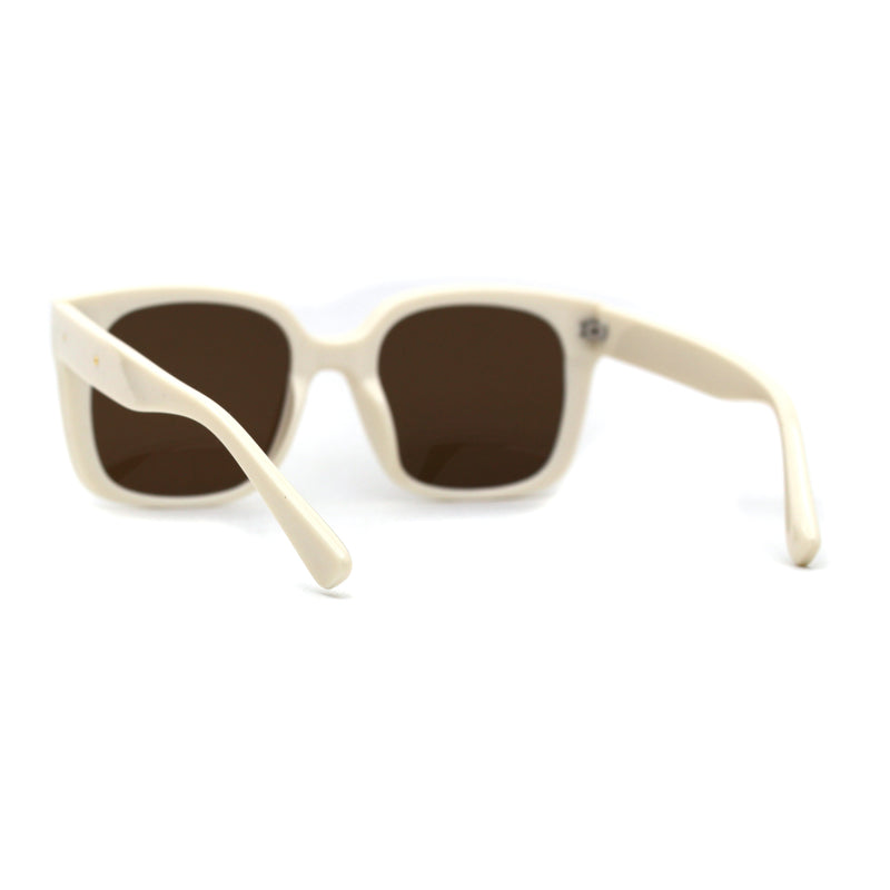 Womens Large Rectangular Retro Horn Rim Plastic Chic Sunglasses