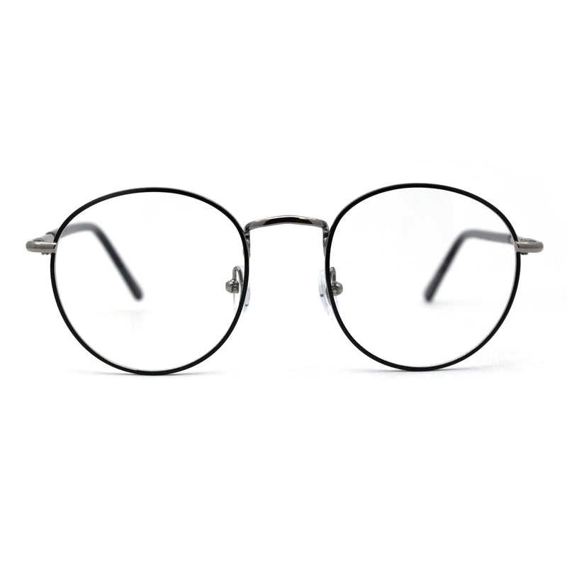 Optical Quality Round Spring Hinge Metal Rim Blue Light Flitering Computer Glasses