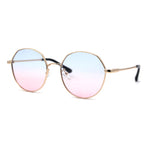 Octagonal Round Nerdy Classy 90s Metal Rim Retro Sunglasses