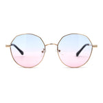 Octagonal Round Nerdy Classy 90s Metal Rim Retro Sunglasses